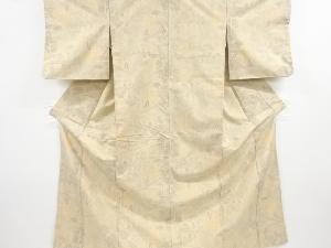 リサイクル　家屋に樹木模様織り出し十日町紬着物